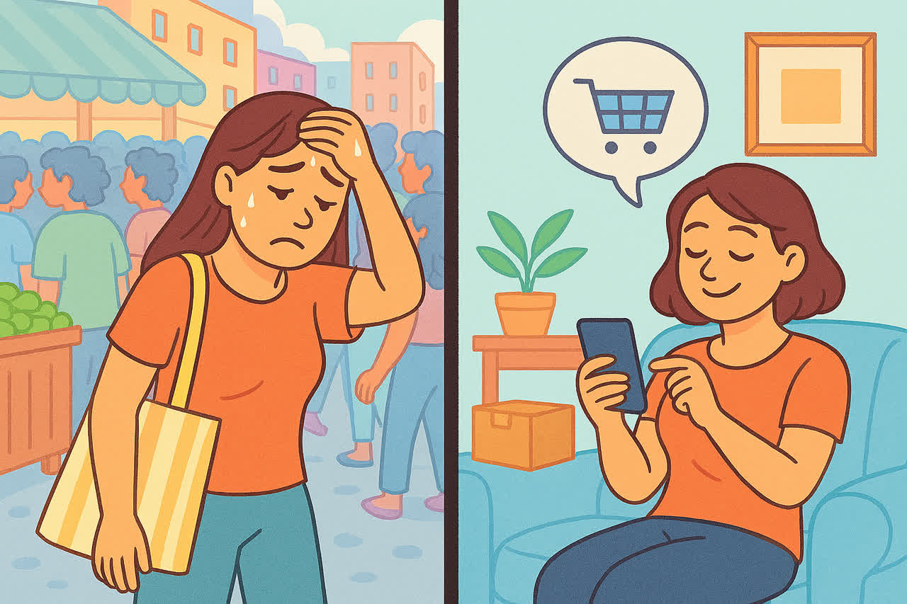 تو ایام عید چطور راحت خرید کنیم؟حضوری یا آنلاین؟